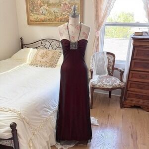burgundy whimsyGoth prom dress